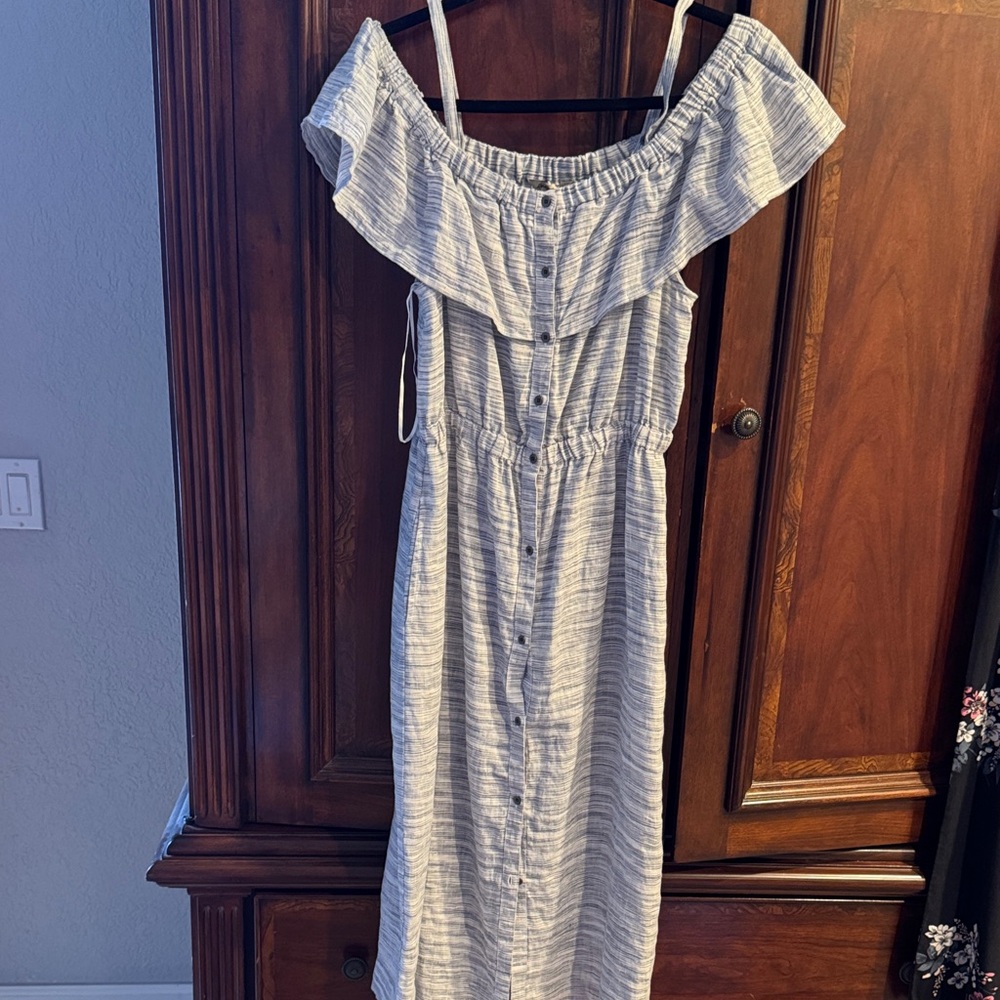 Lucky Brand Blue Striped Maxi Dress